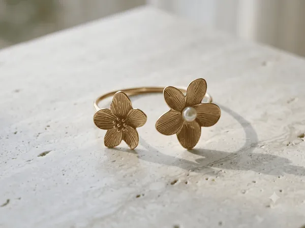 Gold_Stainless_Steel_Floral_Open_Cuff_Bangle_For_Women