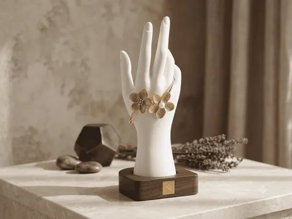 Gold_Stainless_Steel_Floral_Open_Cuff_Bangle_For_Women