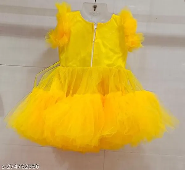 Girls_Yellow_Net_Party_Wear_Dress_Kids_Fancy_Frock_With_Butterfly_Brooch_Flower_Applique_Baby_Girl_Birthday_Dress_Toddler_Princess_Tutu_Gown_For_Wedding_Festive_Wear