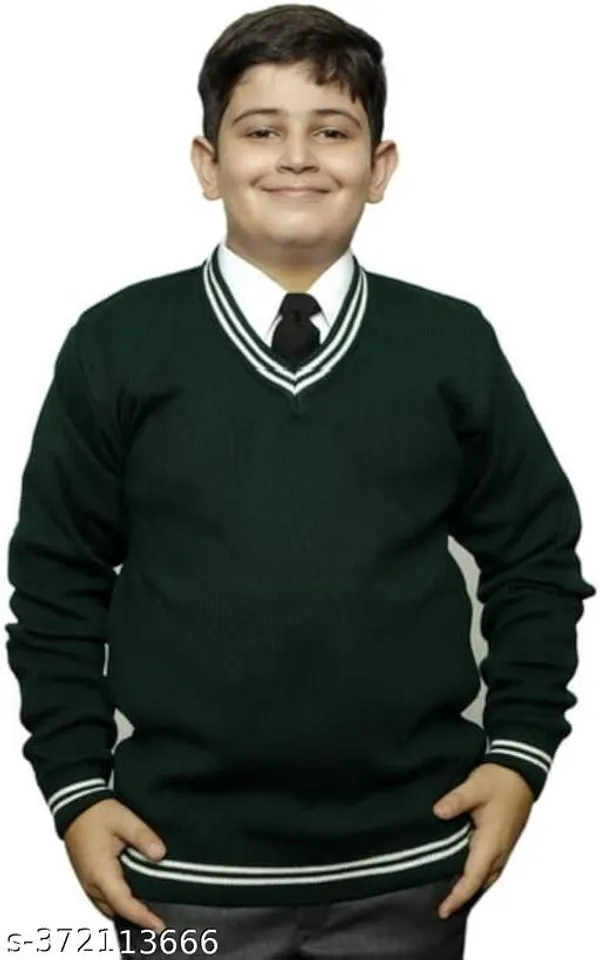 Vanya_Style_School_Uniform_Sweater_V_Neck_Full_Sleeve_Sweater_For_Kids_Green