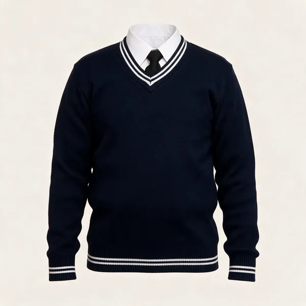 Kid_S_School_Uniform_Sweater_White_Stripe