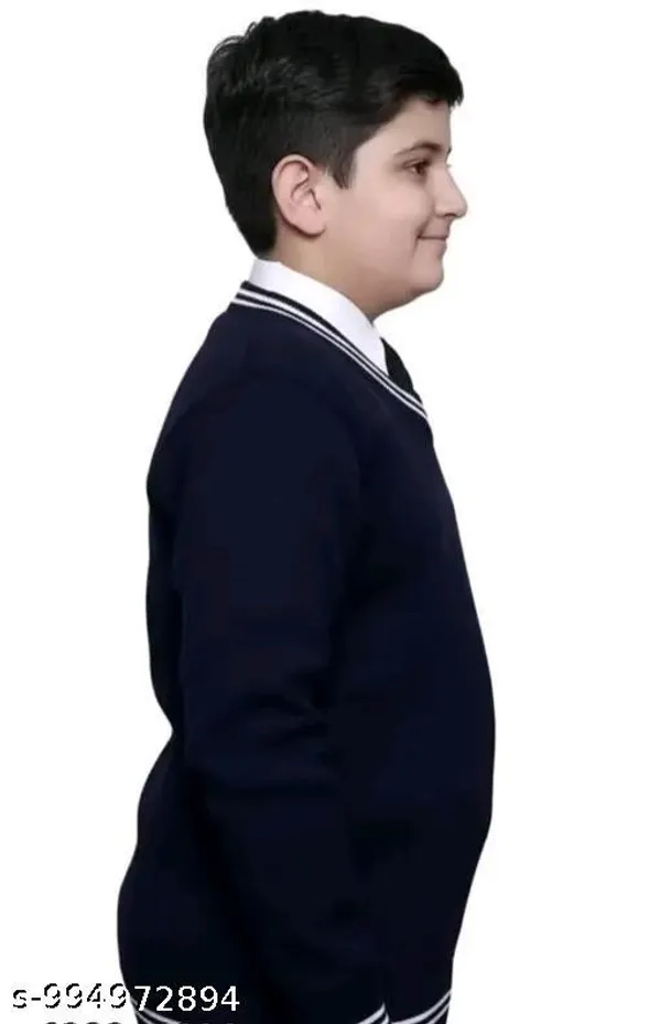 Kid_S_School_Uniform_Sweater_White_Stripe
