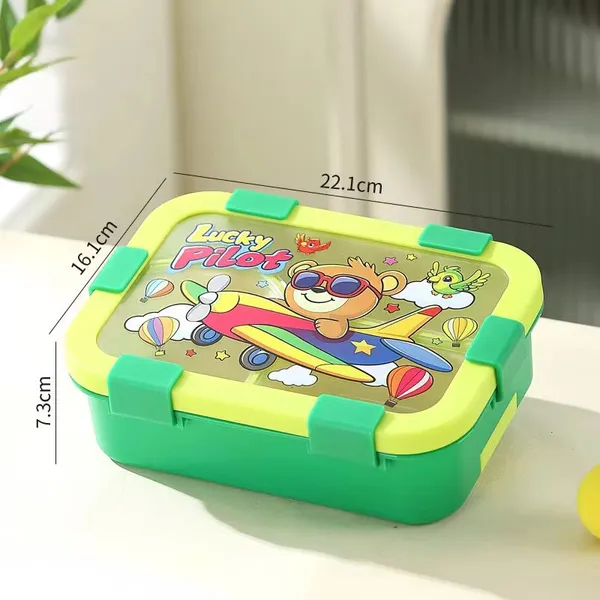 Funstack_Kids_3_Compartment_Insulated_Bento_Box_With_Spoon_N_Fork_Green