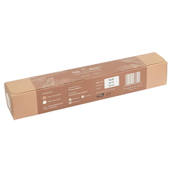 Purewraps_Food_Wrapping_Paper_Roll_Brown_Printed_Brown_Hearts_Print_18_Meters_Pack_Of_2
