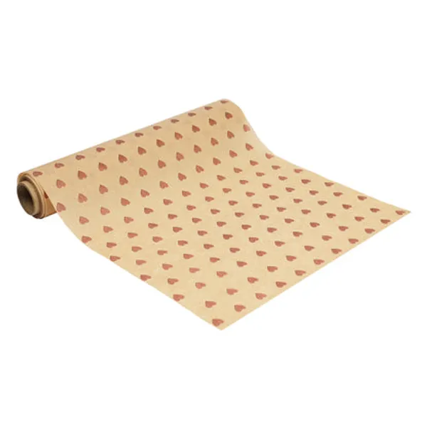 Purewraps_Food_Wrapping_Paper_Roll_Brown_Printed_Brown_Hearts_Print_18_Meters_Pack_Of_2