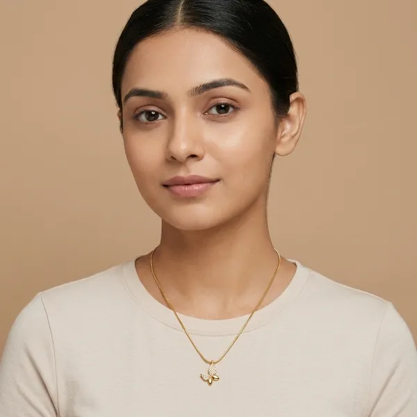 Gold_Tone_Delicate_Pendant_Necklace_For_Women