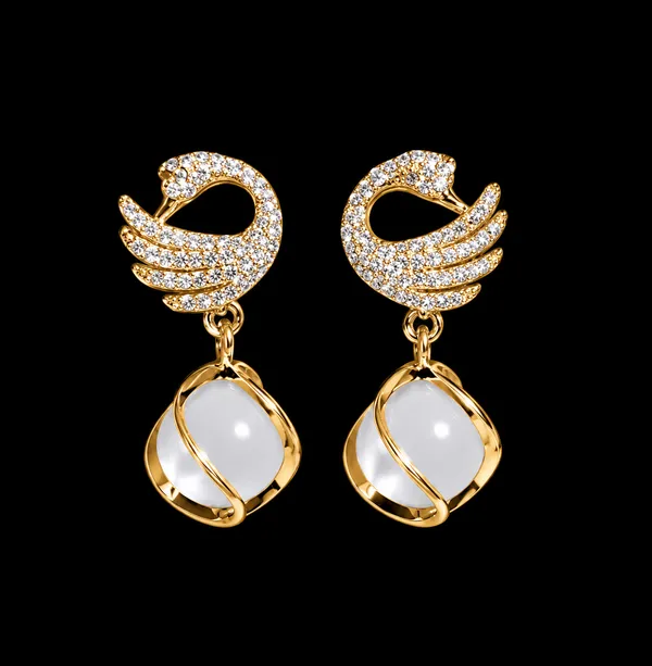 High-end_swan_earrings