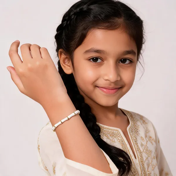 White_Gold_Tone_Accent_Bangle_For_Women