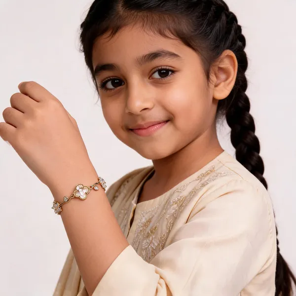 Gold_Tone_Floral_Bracelet_For_Women