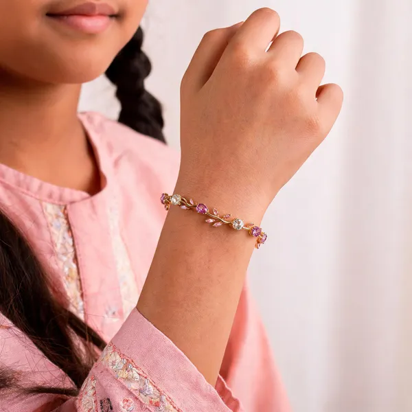 Gold_Tone_Floral_Bracelet_For_Women
