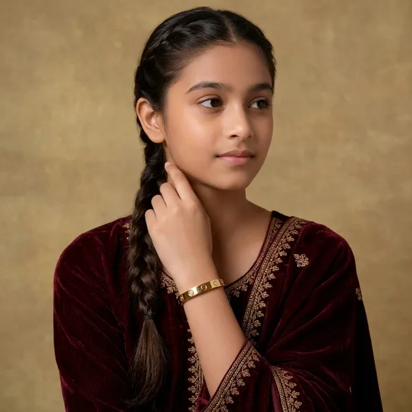Gold_Tone_Screw_Motif_Bangle_Bracelet