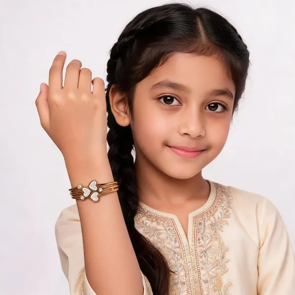 Gold_Tone_Heart_Charm_Bangle_For_Women
