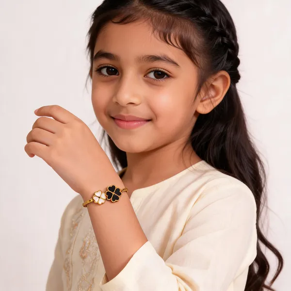 Gold_Tone_Clover_Open_Cuff_Bracelet_For_Women
