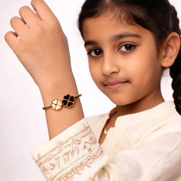 Gold_Tone_Clover_Open_Cuff_Bracelet_For_Women