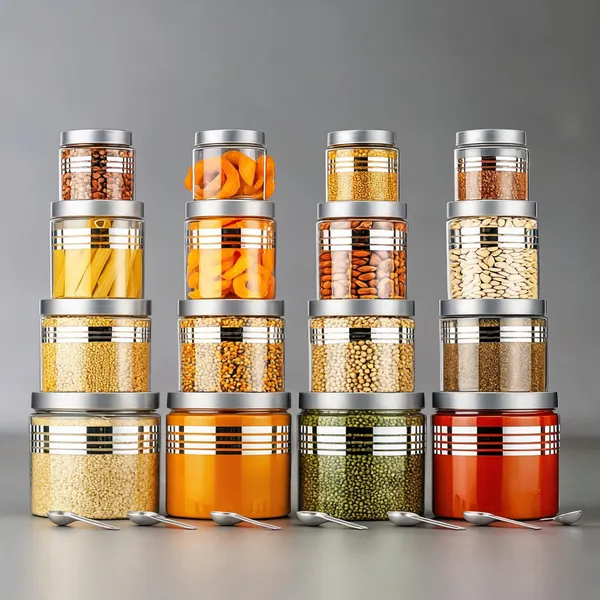 Silver_Plastic_Kitchen_Storage_Container_Set_(Pack_Of__16_)
