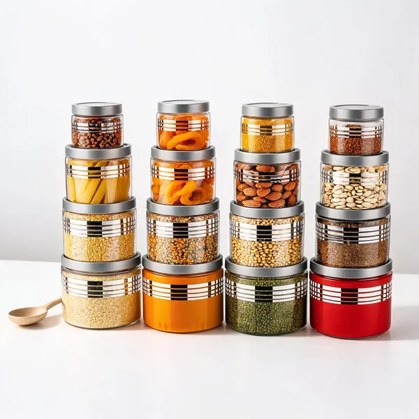 Silver_Plastic_Kitchen_Storage_Container_Set_(Pack_Of__16_)