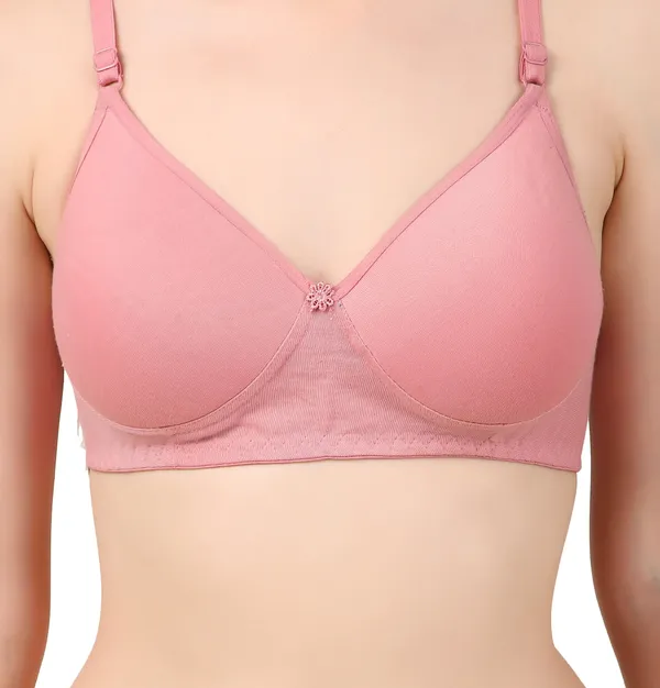 Pink_Nylon_Full_Coverage_Non-Wired_Padded_Seamless_Bra_For_Women_Pack_Of_1
