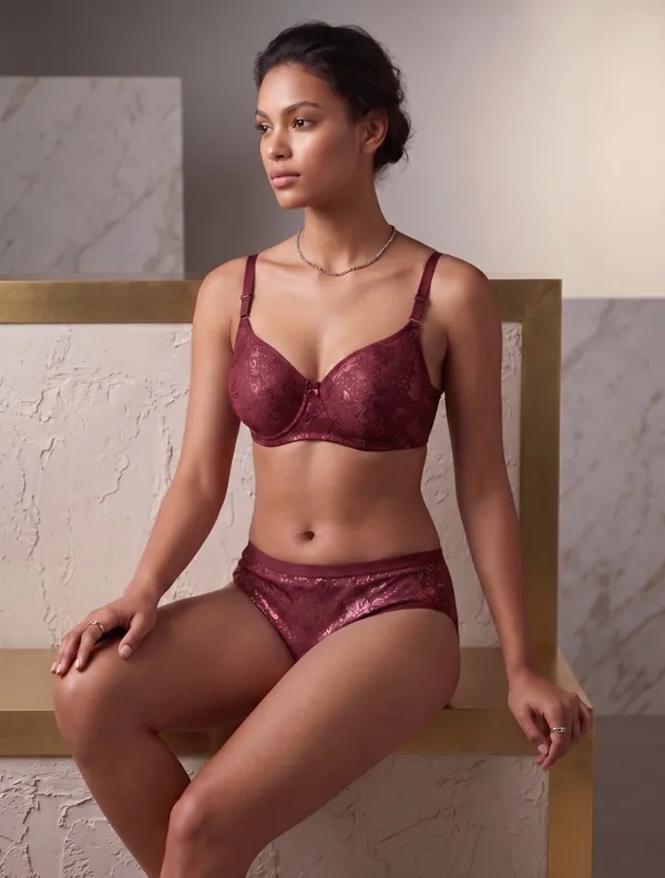 Purple_Nylon_Non-Wired_Padded_Lingerie_Set_For_Women