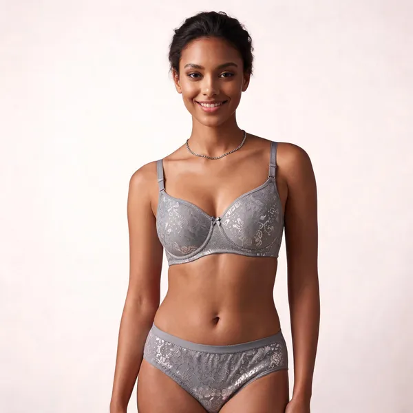 Grey_Nylon_Non-Wired_Padded_Lingerie_Set_For_Women