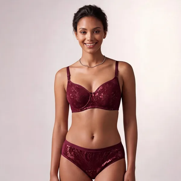 Purple_Nylon_Non-Wired_Padded_Lingerie_Set_For_Women