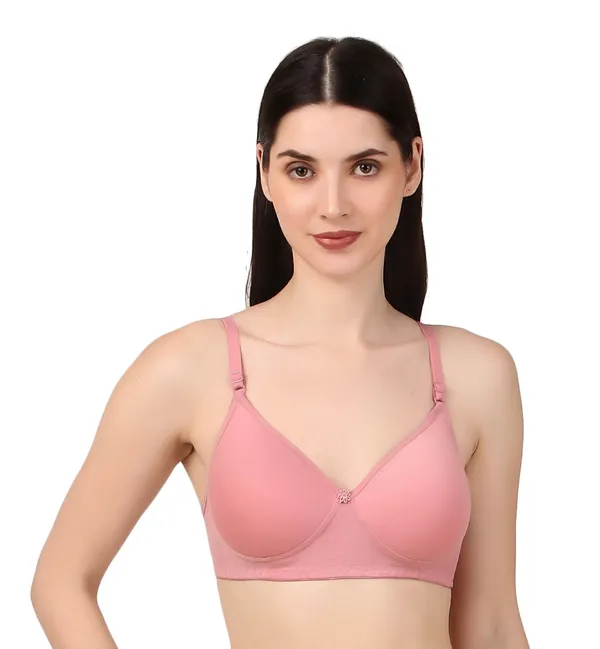 Pink_Nylon_Full_Coverage_Non-Wired_Padded_Seamless_Bra_For_Women_Pack_Of_1