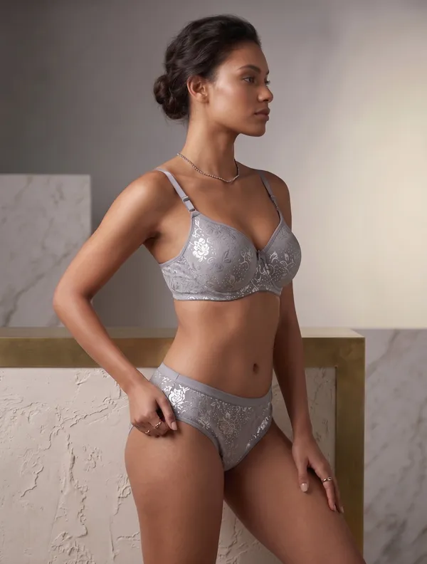 Grey_Nylon_Non-Wired_Padded_Lingerie_Set_For_Women
