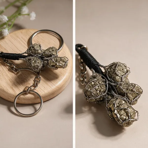 Pyrite_Raw_Cluster_Key_Chain