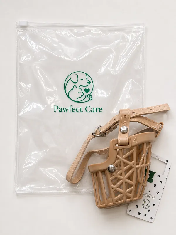 Brown_Plastic_Adjustable_Basket_Dog_Muzzle