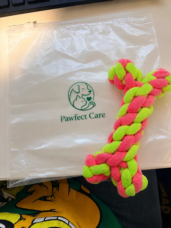 Orange_And_Green_Cotton_Braided_Bone_Rope_Dog_Toy