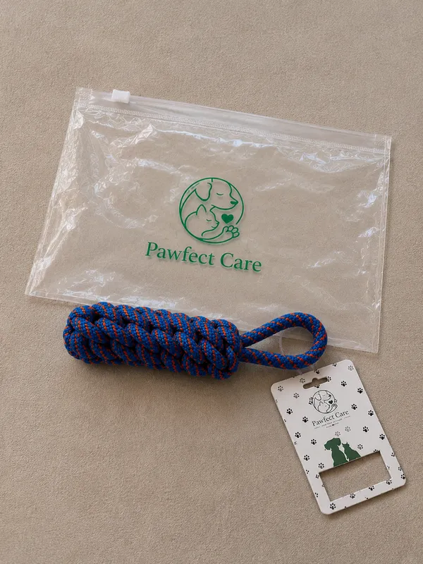 Blue_Cotton_Braided_Rope_Loop_Dog_Toy