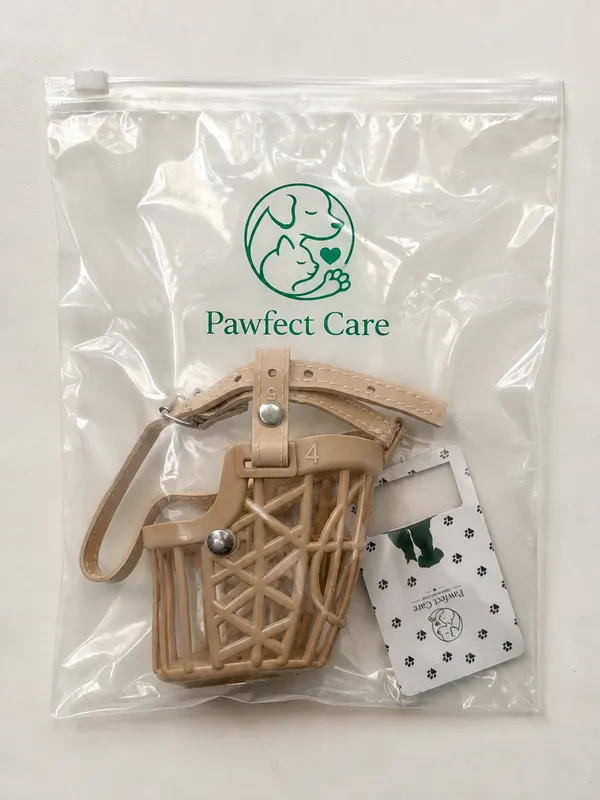 Brown_Plastic_Adjustable_Basket_Dog_Muzzle