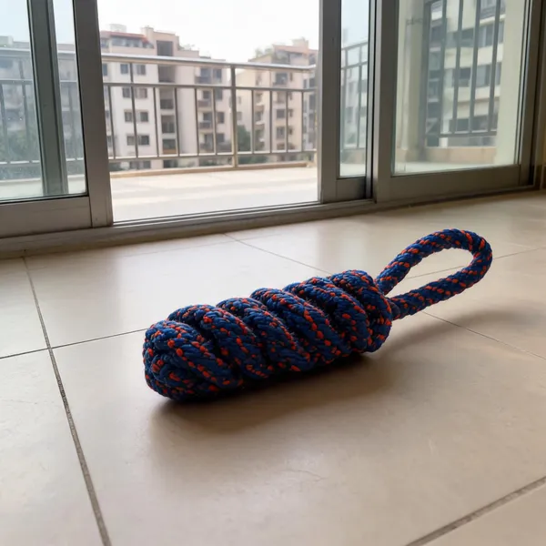 Blue_Cotton_Braided_Rope_Loop_Dog_Toy