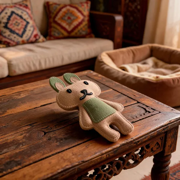 Green_Jute_Bunny_Plush_Pet_Toy