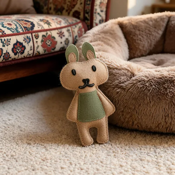 Green_Jute_Bunny_Plush_Pet_Toy