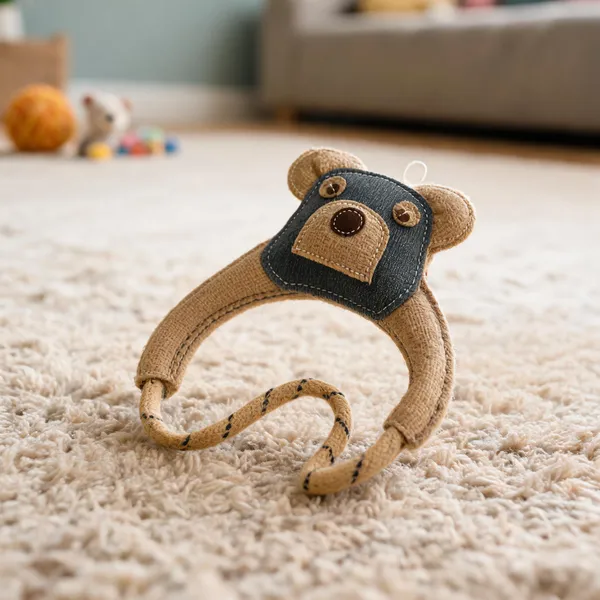 Brown_Jute_Bear_Face_Pet_Headband_Accessory