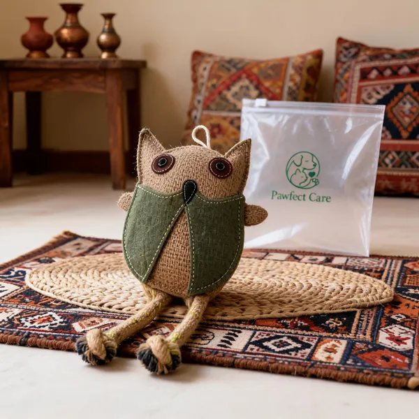 Green_Jute_Owl_Plush_Pet_Toy