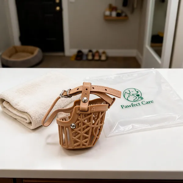 Brown_Plastic_Adjustable_Basket_Dog_Muzzle