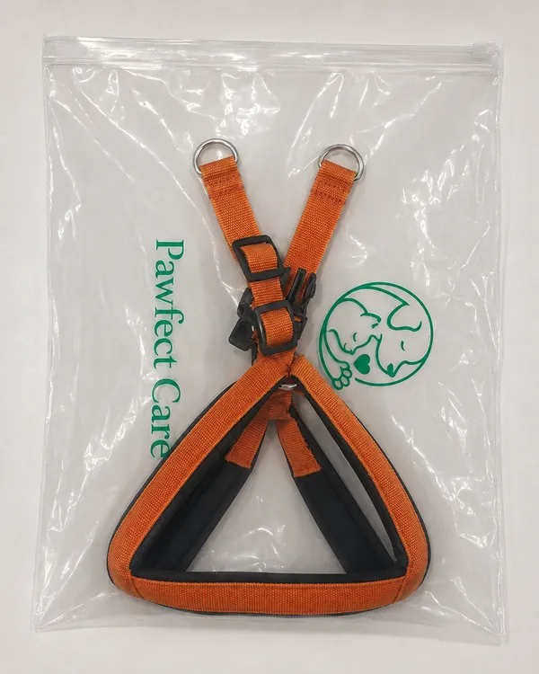 Red_Padded_Fabric_With_Metal_Rings_Adjustable_Pet_Harness