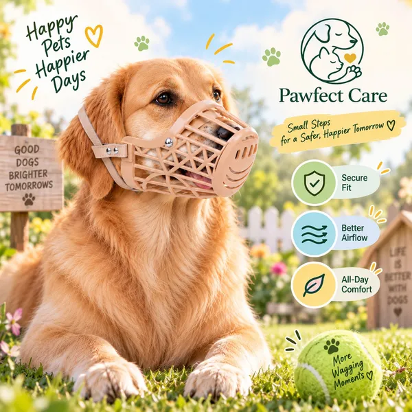 Brown_Plastic_Adjustable_Basket_Dog_Muzzle