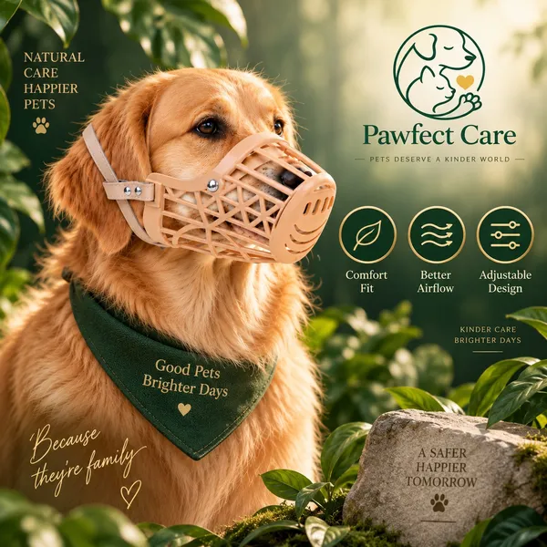 Brown_Plastic_Adjustable_Basket_Dog_Muzzle