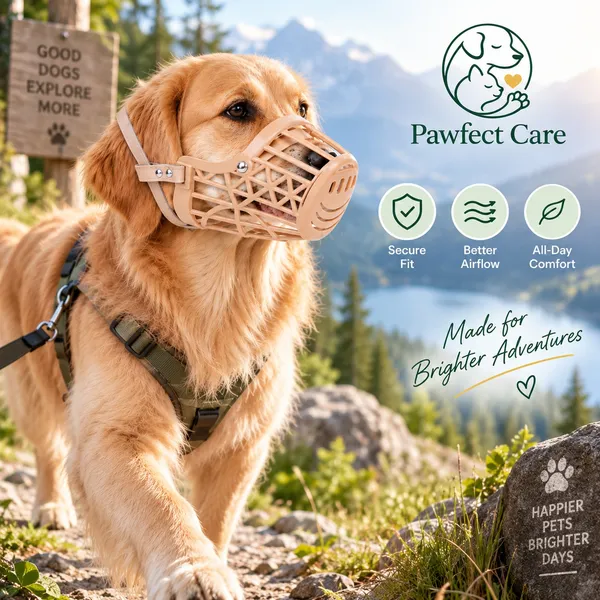 Brown_Plastic_Adjustable_Basket_Dog_Muzzle