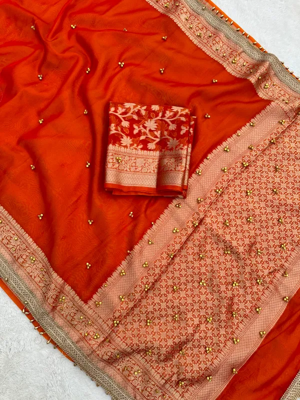 Orange_Embellished_Saree_for_Women