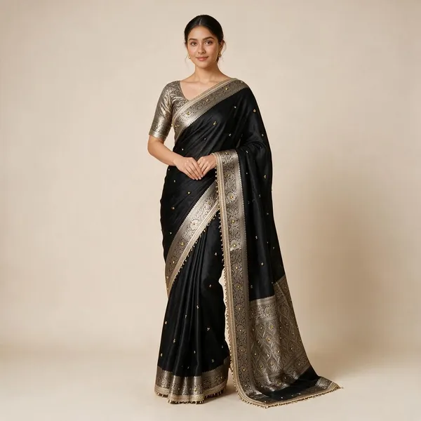 Black_Woven_Floral_Zari_Saree_for_Women