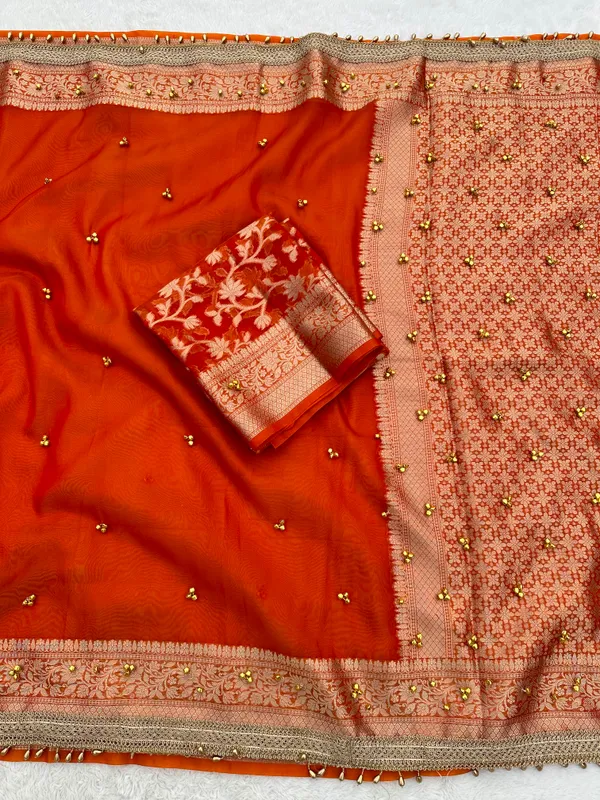 Orange_Embellished_Saree_for_Women