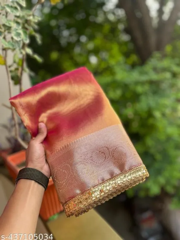 Janvhi_Kapoor_Special_Tissue_Silk_Saree_With_Lace_Border