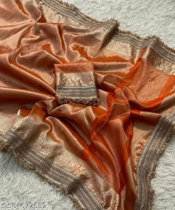 Banarasi_Tissue_Silk_Saree_With_Heavy_Lace_Attached_In_Saffron