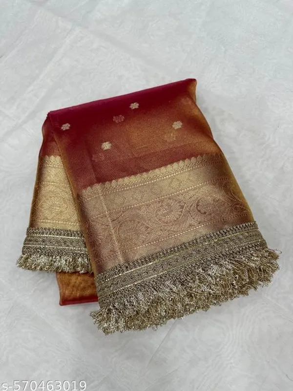 Tissue_Mohmaya_Maharani_Rust_Tissue_Silk_Saree_Booty_All_Over_With_Premium_Lace_Attached