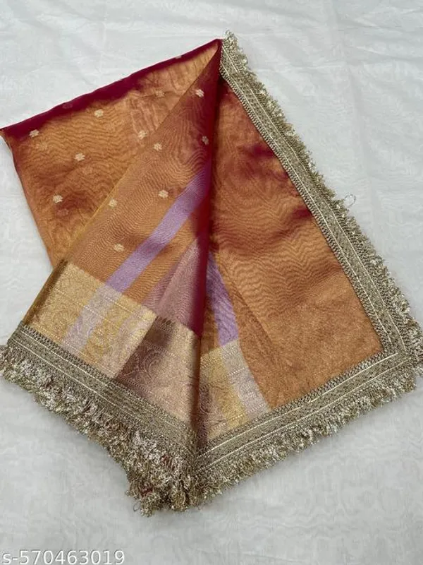 Tissue_Mohmaya_Maharani_Rust_Tissue_Silk_Saree_Booty_All_Over_With_Premium_Lace_Attached