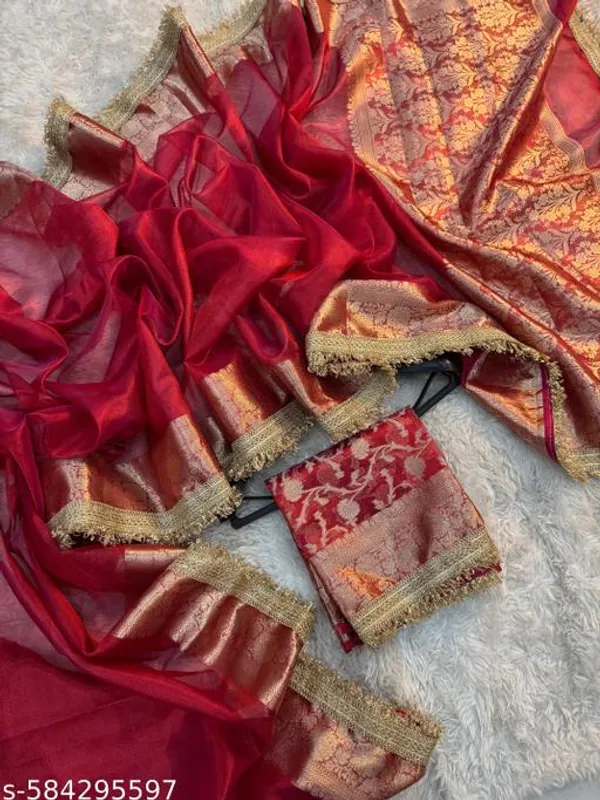 Tissue_Saundari_Vastra_Kaat_Baan_Saree_Mahrani_Collection_Carmine_Red_With_Double_Lace_Attached