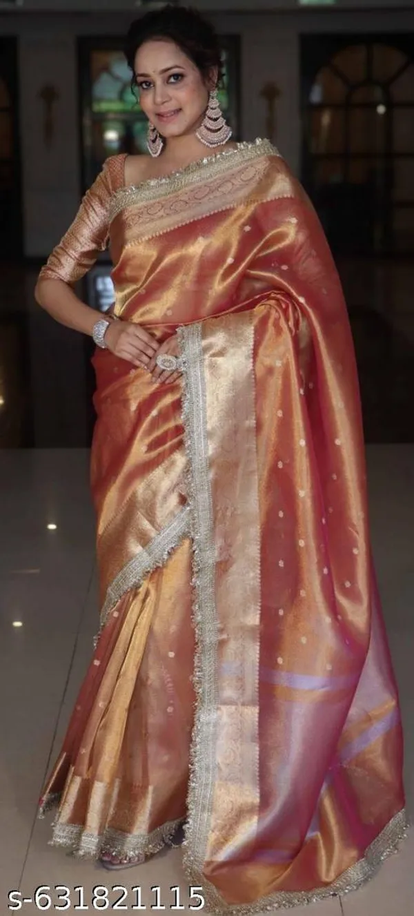 Tissue_Mohmaya_Maharani_Rust_Tissue_Silk_Saree_Booty_All_Over_With_Premium_Lace_Attached